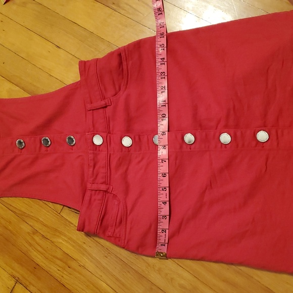 Maje Rira Red Denim Overall Style Button Down Mini Dress size XS. - Picture 12 of 14